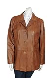 Ladies Parka Style Leather Coat Esmaralda Cognac Womens 3/4 Length Leather Jacket