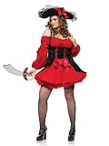 Plus Size Pirate Costume Sexy Red Dress Pirate Wench Buccaneer