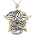 Magical Gothic Pewter Dragon Pentagram Talisman Future Scrying Pendant Necklace