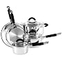 Hamilton Beach 94110 Contempo 8 Piece Cookware Set, Stainless Steel