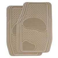 Kraco R2102TAN Tan Rubber Truck and SUV Mat Set - 2 Piece