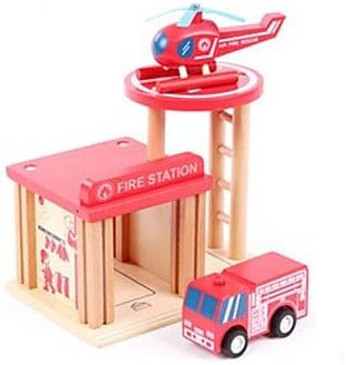 Stars Hospital/Fire Station/Police Station Wooden Children's Model Toys(Assorted Colors) , Blue
