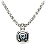 Sterling Silver Pendant w/ Blue Topaz from The Metro Collection, 17  by Zina