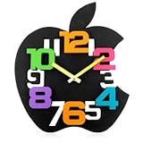 Apple 黒アップル 壁掛け時計 アートデザインクロック