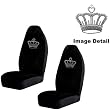Crown Gem Crystal Studded Rhinestone Bling Car Truck SUV Front Universal-Fit Bucket Seat Covers - PAIR