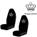 Crown Gem Crystal Studded Rhinestone Bling Car Truck SUV Front Universal-Fit Bucket Seat Covers - PAIR