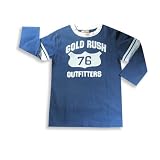 Gold Rush - Boys Long Sleeve Top, Navy, White