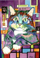 Napper Cat Decorative Ceramic Wall Art Tile 4x4