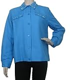 Women's Embellished Sea Glass Beaded Jacket in Ocean Blue by Alfred Dunner - 12