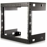 StarTech.com 8U Open Frame Wall Mount Equipment Rack – 12-Inch Deep RK812WALLO (Black)