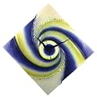 Swirl Glass Clock- Blue/ Yellow
