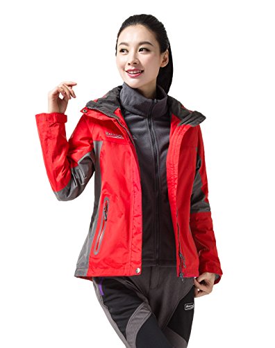 （マキノ）Makino レディース アウトドア スポーツ 取り外し可能 3in1 Outdoor Jackets 防風 防寒 登山 ジャケット マウンテン パーカー スキーウェア 1013B-2