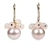 Gold-Filled Natural Pink Freshwater Cultured Pearl and Rose Quartz Earrings