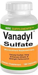 Vanadyl Sulfate 180 Capsules 10mg Muscle Builder Hardness KRK SUPPLEMENTS
