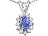 1.25 cts Genuine Tanzanite Pendant - 14kt White or Yellow Gold FREE GIFT BAG!