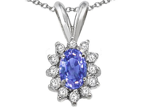 1.25 cts Genuine Tanzanite Pendant - 14kt White or Yellow Gold LIFETIME WARRANTEE