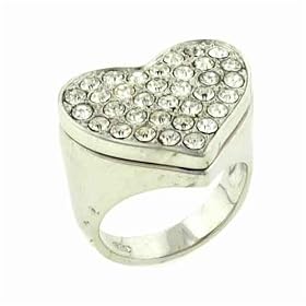 Size 7 Cz Heart Entire Gift Center Sterling Silver Jewelry Fashion Ring