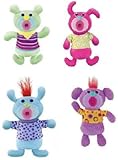 Sing a Ma Jigs Series 2 Set of 4 Plush Doll Figures Mint Green, Purple V.2, Hot Pink Light Blue