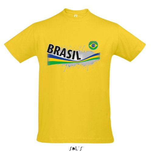 Fanshirt Herren BRASIL, Brasilien Ländershirt EM / WM Trikot S-XXL , Gold , S