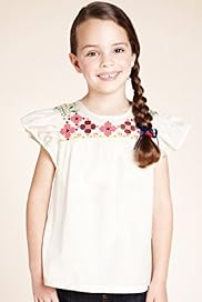 Autograph Pure Cotton Embroidered Cross Stitch Blouse