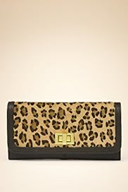 Leather Leopard Print Bar Purse