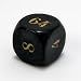36mm Pearl Doubling Cube, Black with Gold