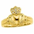 Diamond Claddagh Men's Ring