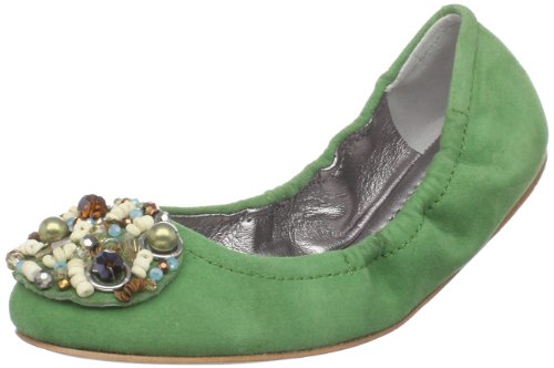 Apepazza Women's Ponza Ballet Flat,Verde Green Camosci,36.5 EU/6.5 M US