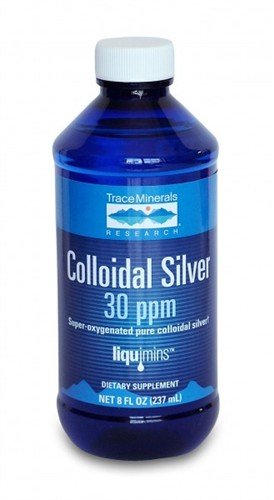 Trace Minerals Research Liquimins Colloidal Silver 30 ppm, Dietary supplement Liquid Formula , 8 fl oz bottle