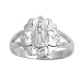 Sterling Silver Ring in Satin Finish with CZ - Virgin Mary - Size: 4-9
