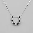 Necklace With 1.20ctw Precious Stones - Genuine Sapphires and Topazes Made in 925 Sterling silver Length 16in
