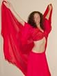 Red Silk Rectangular Veil