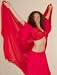 Red Silk Rectangular Veil