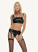  : SeXy Black Wet Look Bustier Top Garter Belt and g-string Set