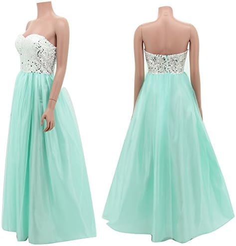 ROPALIA Womens Sexy Sequins Long Formal Cocktail Evening Bridesmaid Dress S