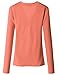 Doublju Womens Basic Long Sleeve Deep V-Neck T-Shirt