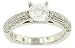 3 Sided Pave Diamond Engagement Ring .31cttw (CZ ctr)