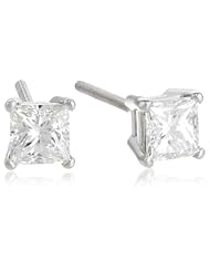 IGI Certified Platinum Princess-Cut 4-Prong Diamond Stud Earrings (3/4 cttw, G-H Color, VS2 Clarity)