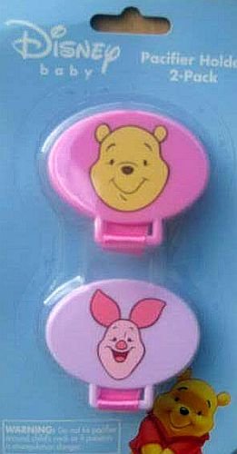 Disney Baby Winnie The Pooh Pacifier Holder 2 Pack - Pink Girl