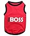 Parisian Pet Dog T-Shirt with Embroidered 'The Boss' - Lightweight Dog Clothes - Sleeveless Dog Outfit Boss - Dog Shirts for Small Dogs, XXS