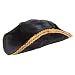 Gold Trimmed Pirate Captain Black Beard Fancy Dress Halloween Party Tricorn Hat