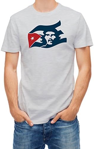 T shirt Ernesto Che Guevara with Cuba flag Gray Ash XL