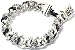 Silver Skull & Fire Flame Bracelet