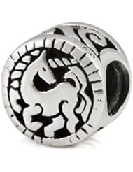 Sterling Silver Tribal Unicorn Ohm Bead Charm ahs023