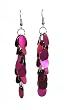 Earrings - E366 - Sequin Dangle - Oval ~ Fuchsia