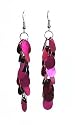 Earrings - E366 - Sequin Dangle - Oval ~ Fuchsia