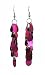 Jewelry : Earrings - E366 - Sequin Dangle - Oval ~ Fuchsia