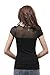 Short Sleeve Sweetheart Neck Dotted mesh top
