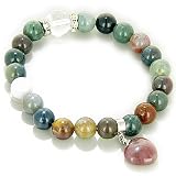 Swarovski Multicolor Jasper Heart Will Power Talisman Bracelet