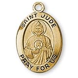 12K Gold Filled Saint Jude Medal and 18-inch Chain